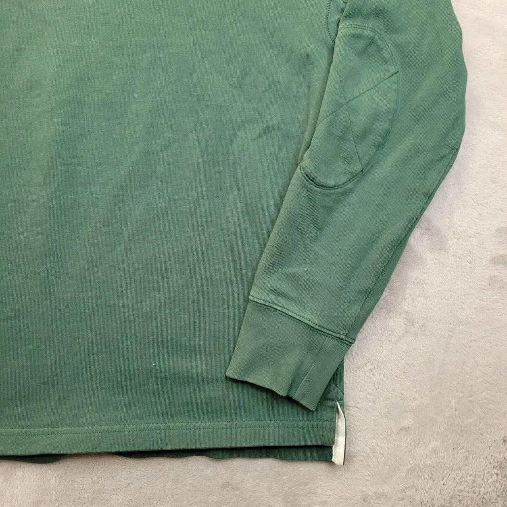 J Crew Sweater Men Small Green Oarsman Sweatshirt 1/4 Zip Cotton Reimagine Adult